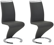 Komplet 2 krzeseł TWIZY - Materiał skóropodobny czarny