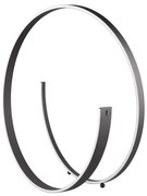 Czarna lampa stojąca LED ze sterowaniem głosowym/mobilną aplikacją i metalowym kloszem (wysokość 75 cm) Cinardi – CINQUE