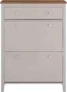 Szafka na buty uchylna z 2 klapami i szufladą na 12 par w jasnym brązie