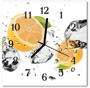 Zegar szklany kwadratowy Cytryna