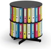 Regał obrotowy na segregatory, 2 półki, czarny