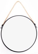 Lustro ścienne okrągłe na sznurku, Ø 37 cm