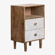 Zestaw 2 Prostokątnych Stolików Nocnych 35x30 Cm Z Drewna Mango Kaobany Drewno Mango - Sklum