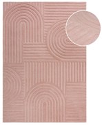 Różowy dywan wełniany Flair Rugs Zen Garden, 160x230 cm