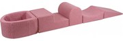 Piankowy Zestaw Do Zabawy Z Suchym Basenem 57x45x30cm, Bez Piłek, Plac Zabaw Dla Dziecka, 5 Elementów, Boucle, Różowy - Meowbaby®