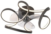 Czarny Wentylator sufitowy z lampą z LED i pilotem - MandyDesignerski Oswietlenie wewnetrzne