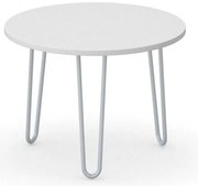 Okrągły stolik kawowy SPIDER, średnica 60 cm, szaro-srebrna podstawa, biały