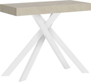 Konsola rozkładana 90x40/300 cm Krack kaszmir białe nogi
