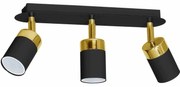 Lampa sufitowa, potrójna, kierunkowa, czarna/złota JOKER BLACK/GOLD 3xGU10