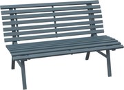 Outsunny Ławka Ogrodowa z Aluminium, Odporna na Pogodę, Design z Listew, 123 x 67 x 79 cm, Niebieska