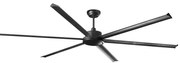 FARO 34207 - Wentylator sufitowy ROTTERDAM XXL czarny pr.250 cm + pilot zdalnego sterowania
