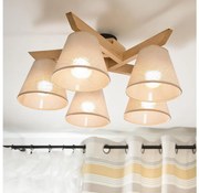 Brilagi - LED  Żyrandol natynkowy ANTHONY 5xE14/40W/230V dąb/beżowy