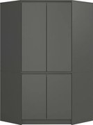 Szafa narożna AKORD S100 Grafit Szary 100 cm 4 drzwi fronty kolor Grafit Szary mat 6 półek 100x50x180 cm