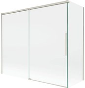 Mexen Rox parawan nawannowy 2-skrzydłowy rozsuwany 180 + 90 x 150 cm, transparent, nikiel szczotkowany - 8C9-180-090-97-00