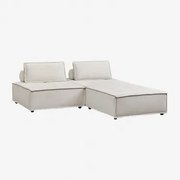 2-częściowa Modułowa Sofa I Pufa W Tkaninie Vermont Tkaniny Beżowy Krem - Sklum