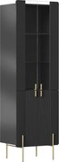 Witryna Malmi 60 cm - czarny mat / złote nóżki