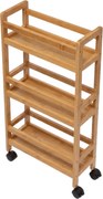 Wąski regał łazienkowy na kółkach, 3 półki KLUK, 76 cm