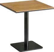 Outsunny Stół balkonowy 70 x 70 cm odporny na warunki atmosferyczne z blatem w wyglądzie drewna, szeroka podstawa, kwadratowy, naturalne drewno | Aosom PL