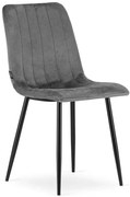 Komplet Ciemnoszarych Krzeseł Tapicerowanych 4 Szt. P9-C52