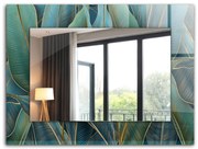 Lustro z drukowaną ramką Liście linie