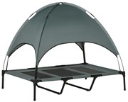 PawHut Leżanka dla Psów z Baldachimem Wysokie Łóżko dla Zwierząt z Oddychającą Taftą Idealne do Odpoczynku | Aosom PL