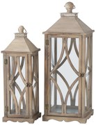 Lampiony drewniane KAROL, duże, 2 sztuki