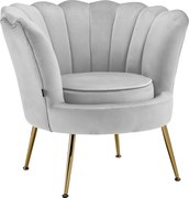 Jasnoszary aksamitny fotel Kelsey – Støraa