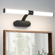 NETTLIFE Kinkiet łazienkowy LED, lampa lustrzana LED, neutralne białe światło 4000 kelwinów, 6W, wodoodporność IP44, szerokość 400mm, czarny