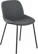 Zestaw 4 krzeseł do jadalni "Sami" w kolorze ciemnoszarym z eleganckimi, nowoczesnymi, malowanymi metalowymi nogami