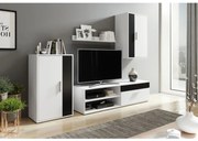 Zestaw mebli do salonu BRICK biały/czarny