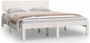 Białe drewniane łóżko małżeńskie 140x200 S7-C76