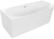 Mexen Mia wanna wolnostojąca narożna lewa 180 x 80 cm, biała, przelew chrom - 52691808000L-01