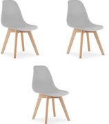 Krzesło Valora KITO ergonomiczne, szare, drewniane nogi x3
