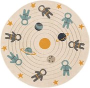 Okrągły dywan dziecięcy z motywem kosmosu Apollo