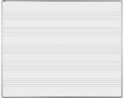 Biała ceramiczna tablica do pisania markerami z nadrukiem ekoTAB, 1500 x 1200 mm, kontur muzyczny