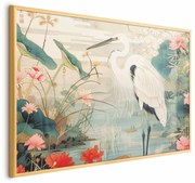 Plakat Nad azjatyckim stawem 60x40 cm z ramą złotą bez marginesu ARTGEIST B