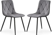 Zestaw 2 grafitowych krzeseł tapicerowanych K6-W09