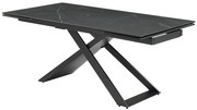 Rozkładany stół jadalniany 6-10-osobowy z ceramiki i metalu – imitacja marmuru w kolorze czarnym – XERENA marki Pascal MORABITO