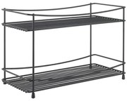 Czarna dwupoziomowa półka na przyprawy Metaltex Lava