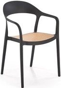 Czarne sztaplowane krzesło do ogrodu R6-E72