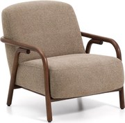 Szarobrązowy fotel z tkaniny szenilowej Sylo – Kave Home