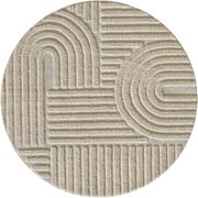 Dywan nowoczesny Art 3D bezowy 80 cm x 80 cm koło