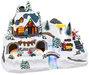 Miasteczko bożonarodzeniowe, scenka świąteczna z traktorem