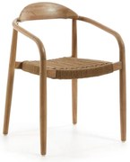 Drewniane krzesło z beżowym siedziskiem Kave Home Glynis