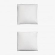 Pack 2 Poszewek Na Poduszki Z Satyny 300 Nitek Sampras Biała & 60 X 60 Cm - Sklum