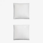 Zestaw 2 Poszewek Na Poduszki Sampras Z Satyny O Gęstości 300 Nici Biała & 60 X 60 Cm - Sklum