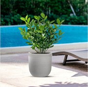 Wazon cylindryczny z żywicy Raffaello Beige 35x34 cm do roślin doniczkowych i ogrodowych