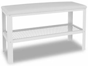 Białe siedzisko z metalowym stelażem L9-D81