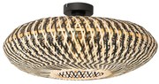 Orientalna lampa sufitowa czarna bambusowa 50 cm - Ostrava