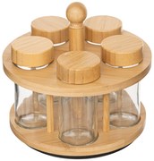 Obrotowy pojemnik na przyprawy COZY, 4 szklane słoiczki